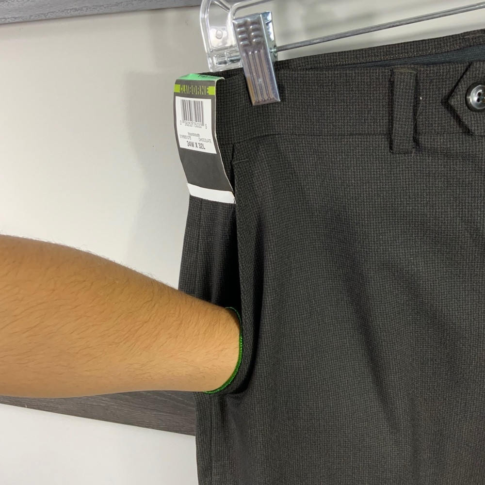 CLAIBORNE plain front chocolate pants no iron - Picture 8 of 11